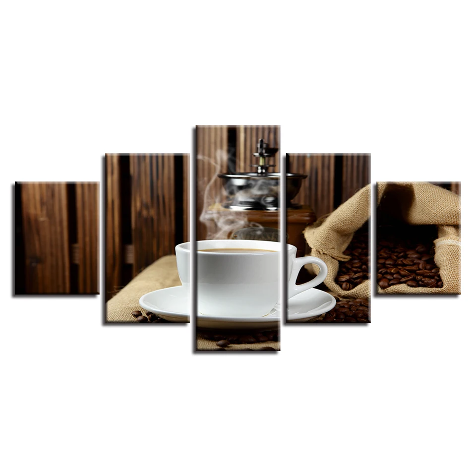 Living-Room-Wall-Decor-Frame-HD-Prints-5-Pieces-Steaming-Hot-Coffee-And-Coffee-Beans-Paintings (3)