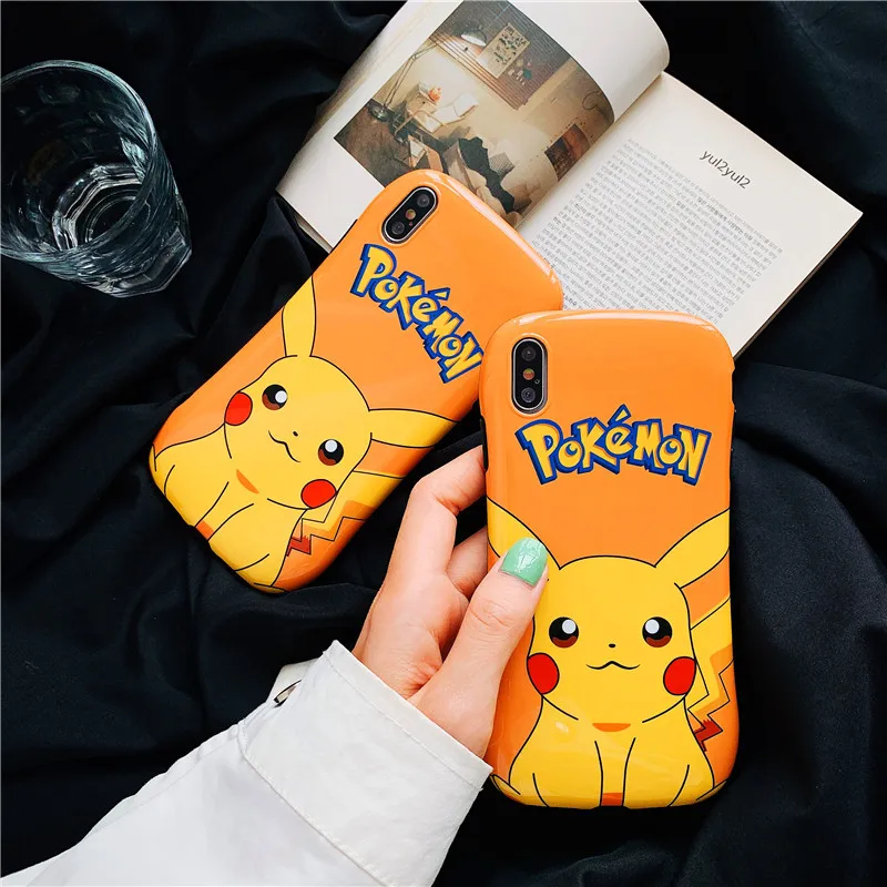 Милый тонкий поясной простой Pokemons Pikac IMD желтый мягкий чехол для мобильного