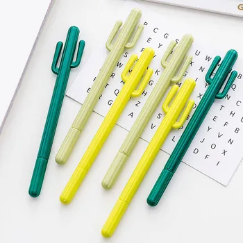 

12Pcs Korean Creative Cute Cactus Gel Pen Plant Kids Gift School Office Supply Stationary Lovely Stationery Store Thing Material