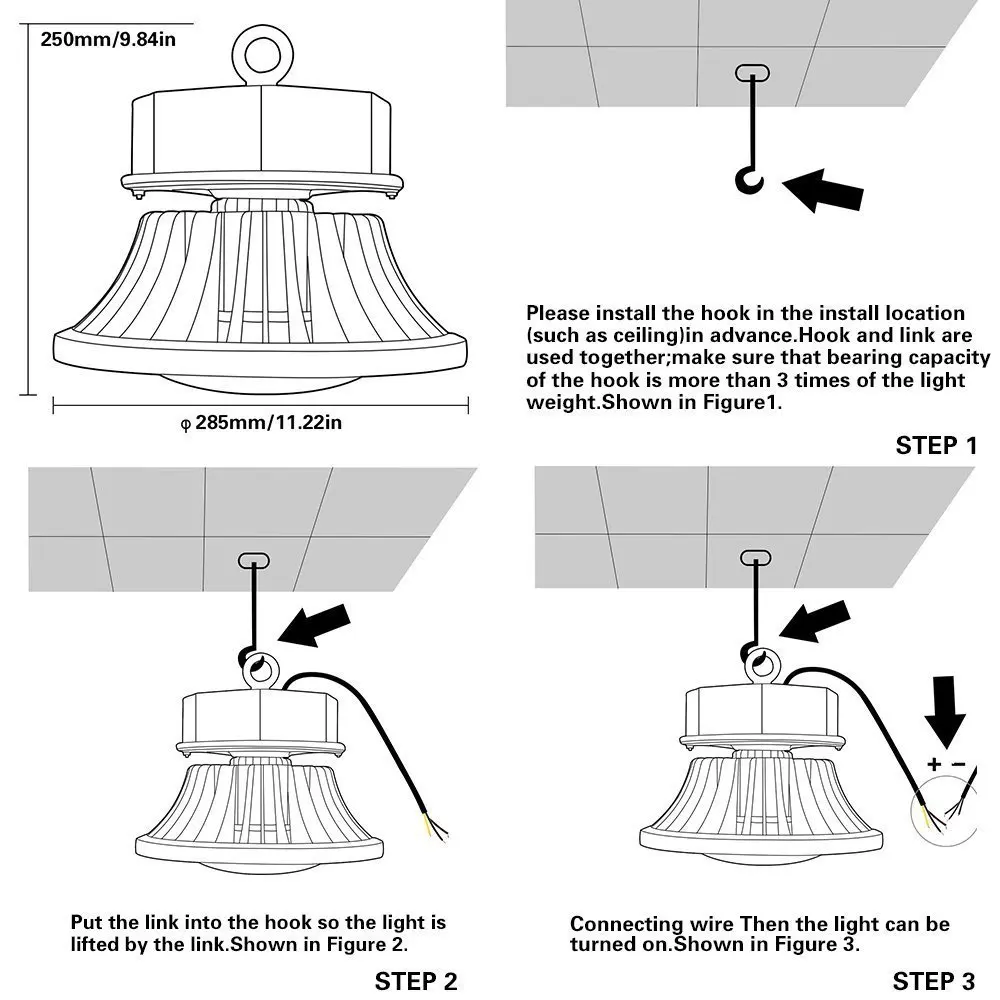 LED 150W UFO LED High Bay Lighting, 300W HPSMH Bulbs Equivalent, 15000lm,Waterproof,Daylight White,6000K,120D,Super Bright Commercial Lighting,LED High Bay Lights (3)