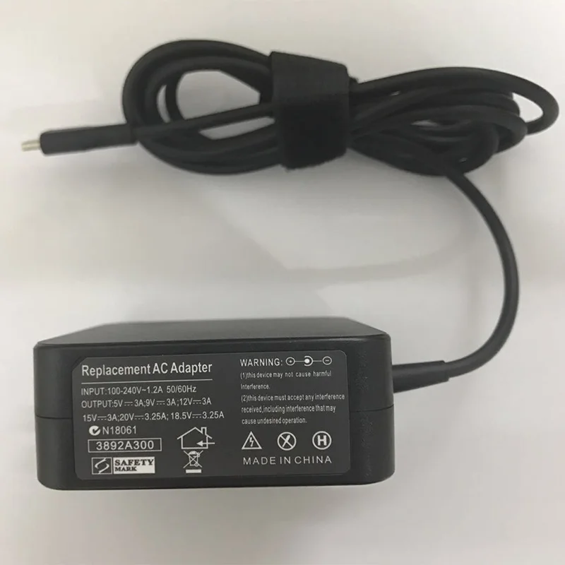 Адаптер питания Basix USB Type C для ноутбука 20 в 3 25 А 65 Вт мобильный телефон зарядное