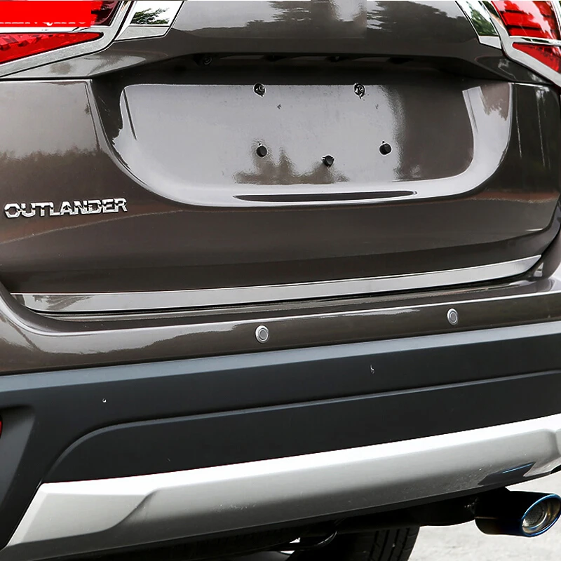 

For mitsubishi outlander 2013 14 15 16 17 2018 Stainless Steel trunk boot tail Door trim strip sticker exterior Accessories 1pcs