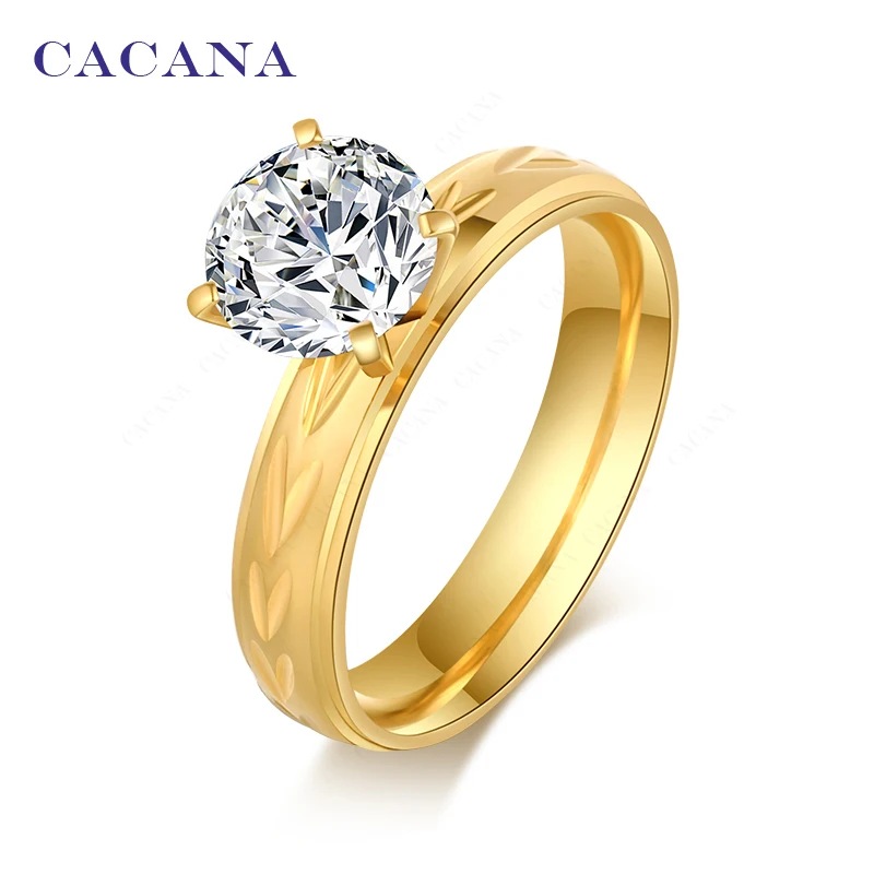 

CACANA Stainless Steel Rings For Women Fashion Jewelry Wholesale NO.R107