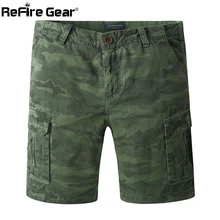 Refire gear летние камуфляжные карго шорты мужские армейские много карманов тактические военные Короткие повседневные тонкие дышащие хлопковые шорты