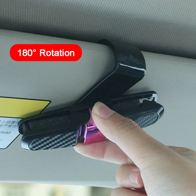 1 шт. практичный автомобильный солнцезащитный козырек углеродного волокна зажим для очков дропшиппинг с Двойным Зажимом дизайн вращения карты зажим для бумаги