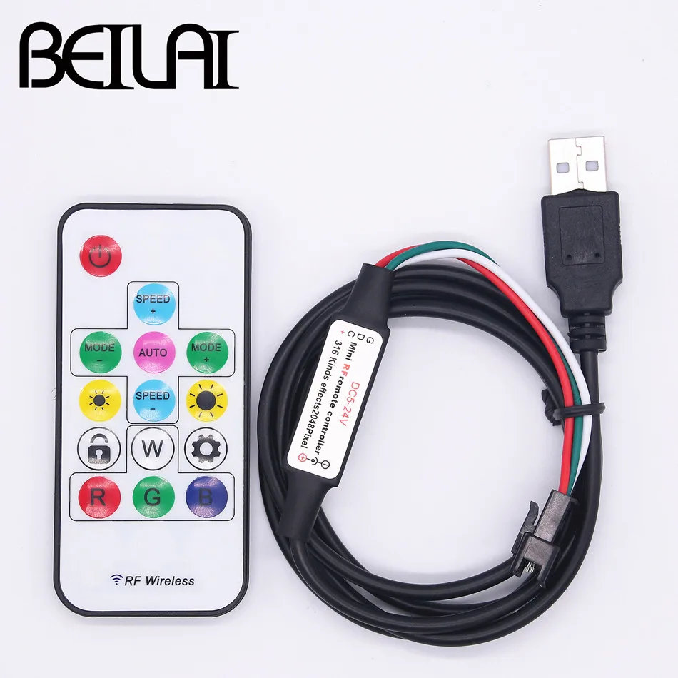 BEILAI DIY USB 5 В светодиодный пульт управления 17Key RF беспроводной цветной