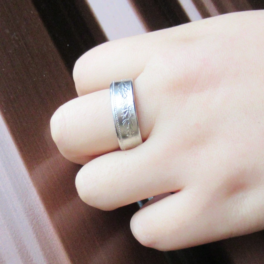 

Coin Rings 90% Silver Handcraft Ring Handmade from Switzerland (Confederation) Silver 5 Francs (5 Franken) US Size 9 - 16 #