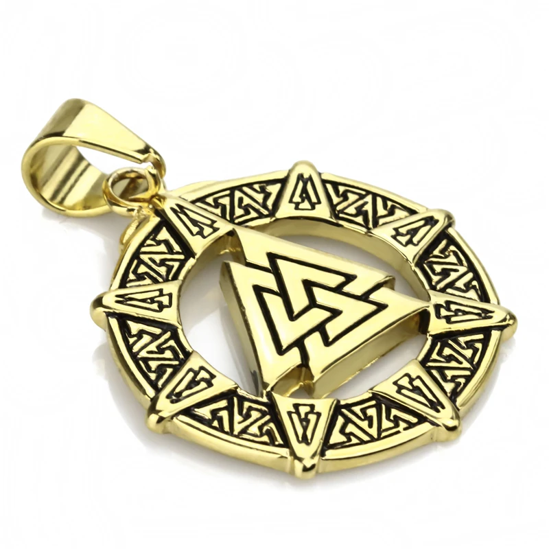 Viking Valknut d/'Odin Viking Guerrier en acier inoxydable Pendentif Boîte Chaîne Collier