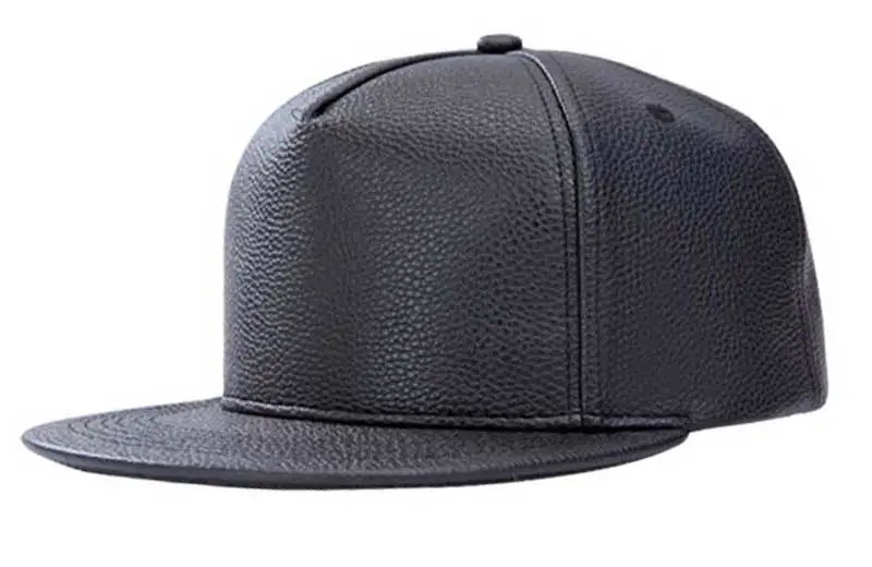 Bulk Hats 20pcs Nice Black PU Snapback Hat Mens Fall Winter Plain Flat