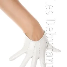 Сексуальные низкие наручные белые кожаные перчатки LES DEBUTANTES