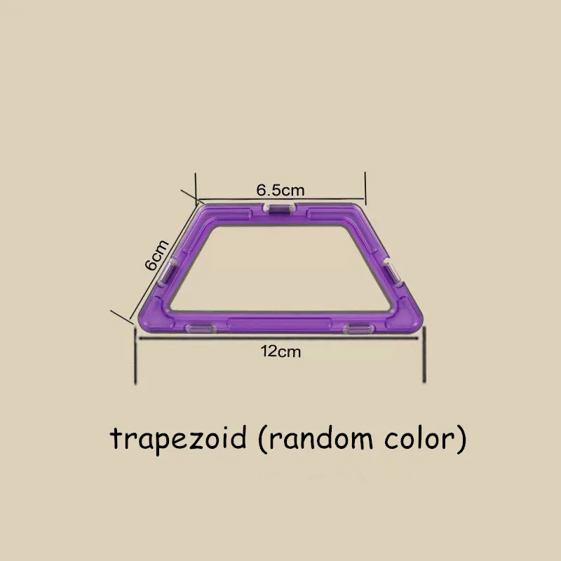 1 шт., магнитные блоки стандартного размера, дизайнерские строительные блоки, 3D модели, Строительные кирпичи, детские развивающие игрушки, большой размер - Цвет: trapezoid