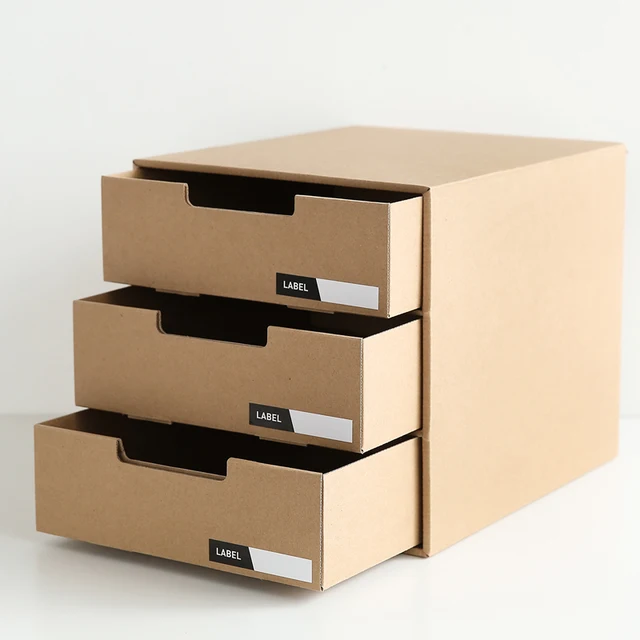 3 Drawer Stylish Craft Paper Storage Box With Inside Pockets For 3 Drawer Stylish Craft Paper Storage Box With Inside Pockets For Office File Jewelry