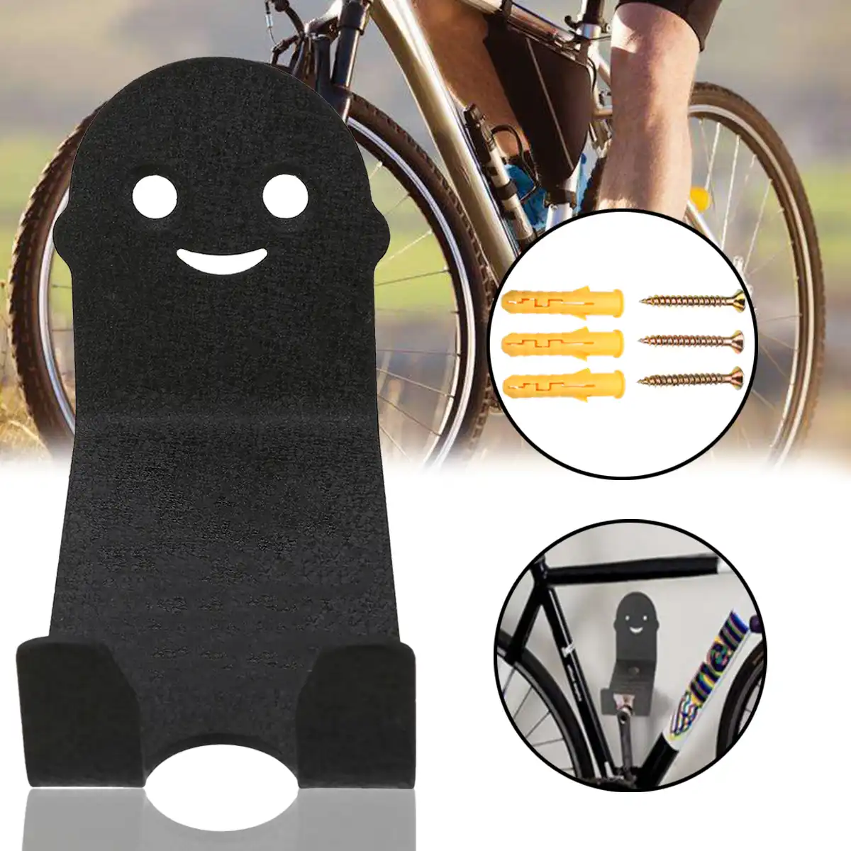 Bike Pedal Hook Wall Mount Bracket Hanger Tire Holder Storage Bicycle Rack