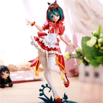 

2019 new Anime figurine Hatsune Miku figure Red Riding Hood figurine sexy girl PVC Action Figure Collectible Mode doll Toy 25cm