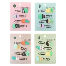 Творческий мультфильм скрепки закладки кактус Мягкие силиконовые цветные скрепки для бумаги файл памятная фотография клип школы офисные принадлежности