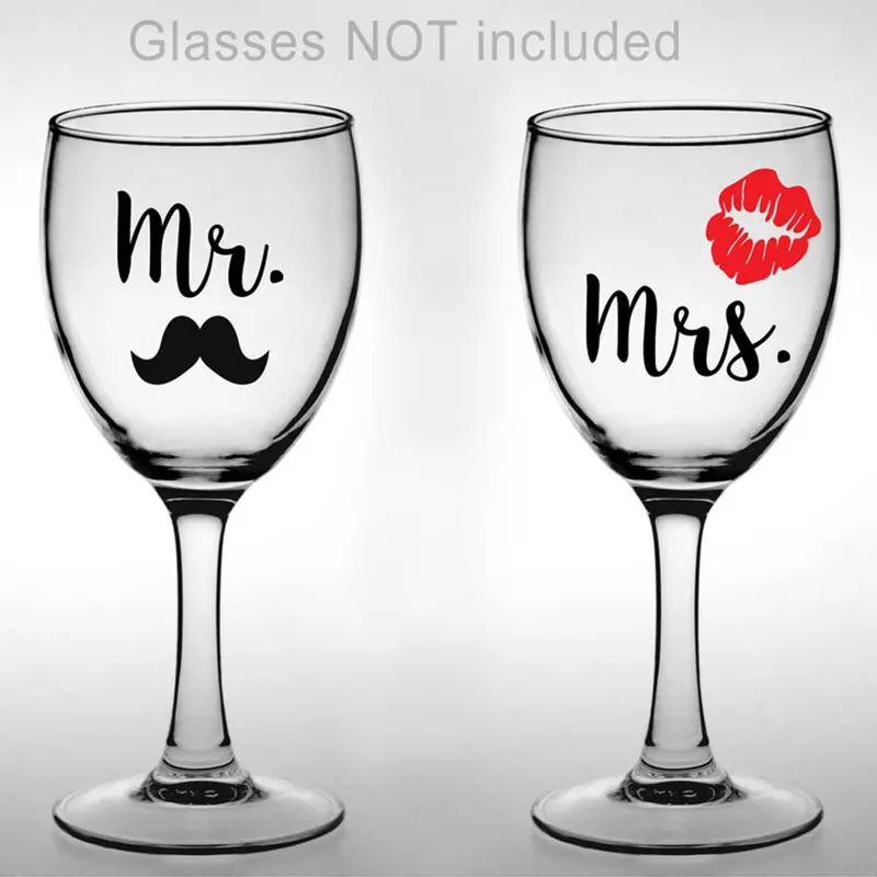 2x Bride And Groom Wedding Party Wine Glasses Champagne Flutes Cover Decoration