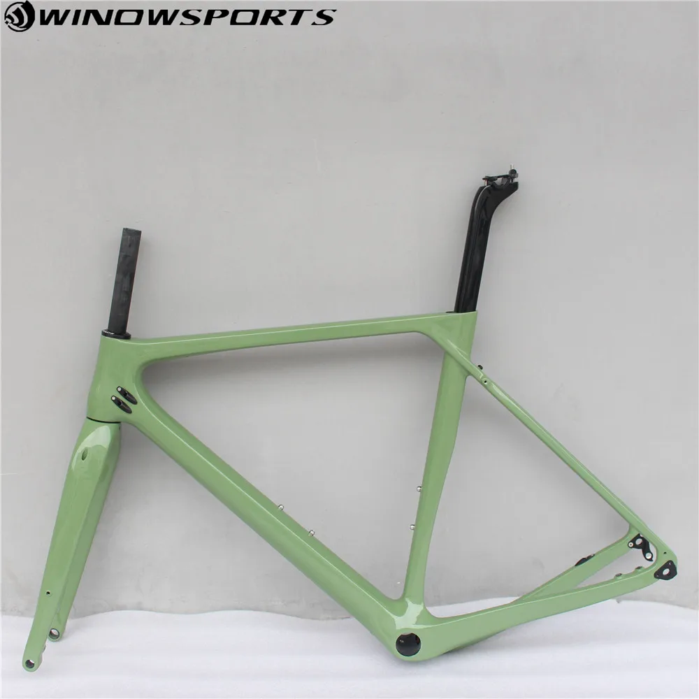 Excellent new flat mount Disc brake carbon Gravel bike frame 700C Carbon Bike Frame, Di2 Carbon Cyclocross Frame  Thru Axle 142mm 8