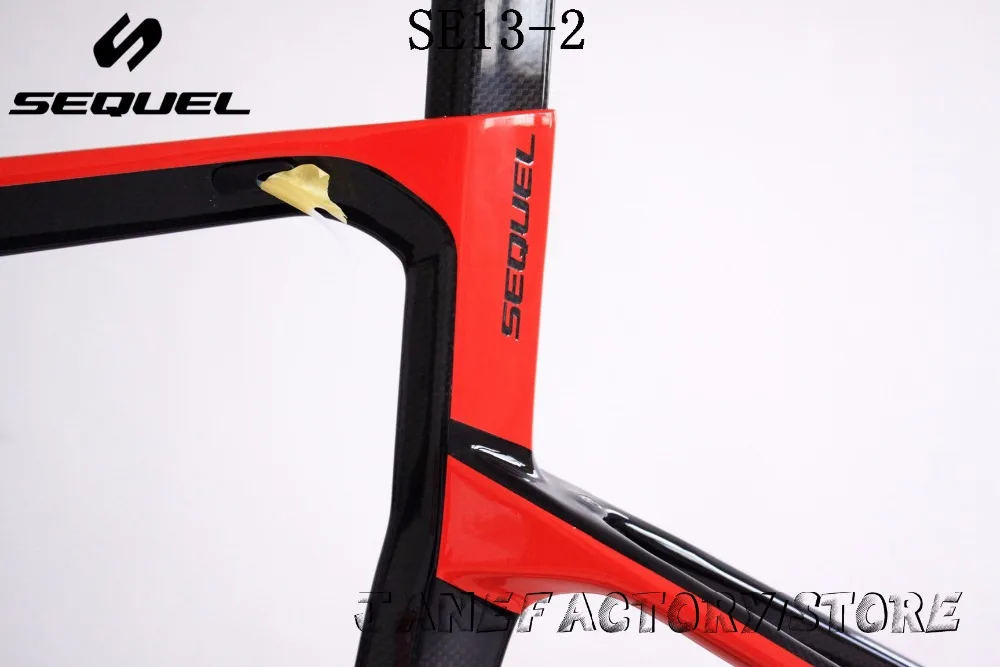 Cheap 2017 SEQUEL brand carbon road bike T1000 carbon fiber road frameset 1k /3k/ud BSA/BB30 carbon frame bike  red glossy SE13-2 11