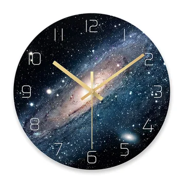 

Starry Sky Wall Clock Universe Galaxy Silent Movement Wall Clock Children Room Museum Decorative Clock Quartz Hanging Clock