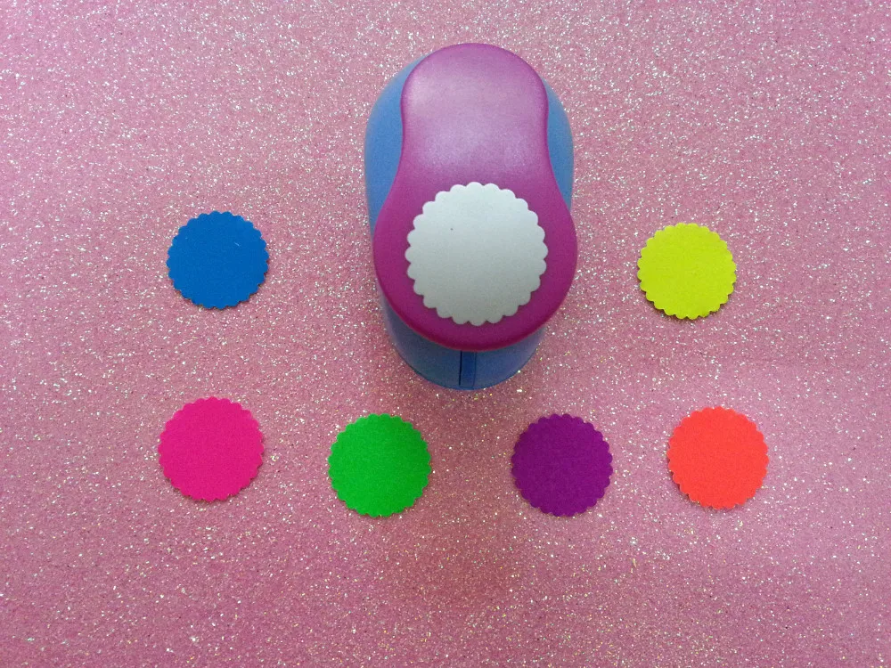 

free shipping 1"(2.5cm)wave circle craft punch for Scrapbook 1 inch eva foam punch scrapbook punchers round paper cutter