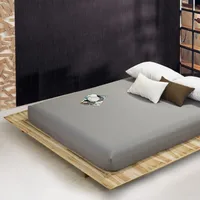 Wholesale solid color sheets fitted bed sheet elastic mattress cover bed linen bedspread polyester cotton single twin full queen 1