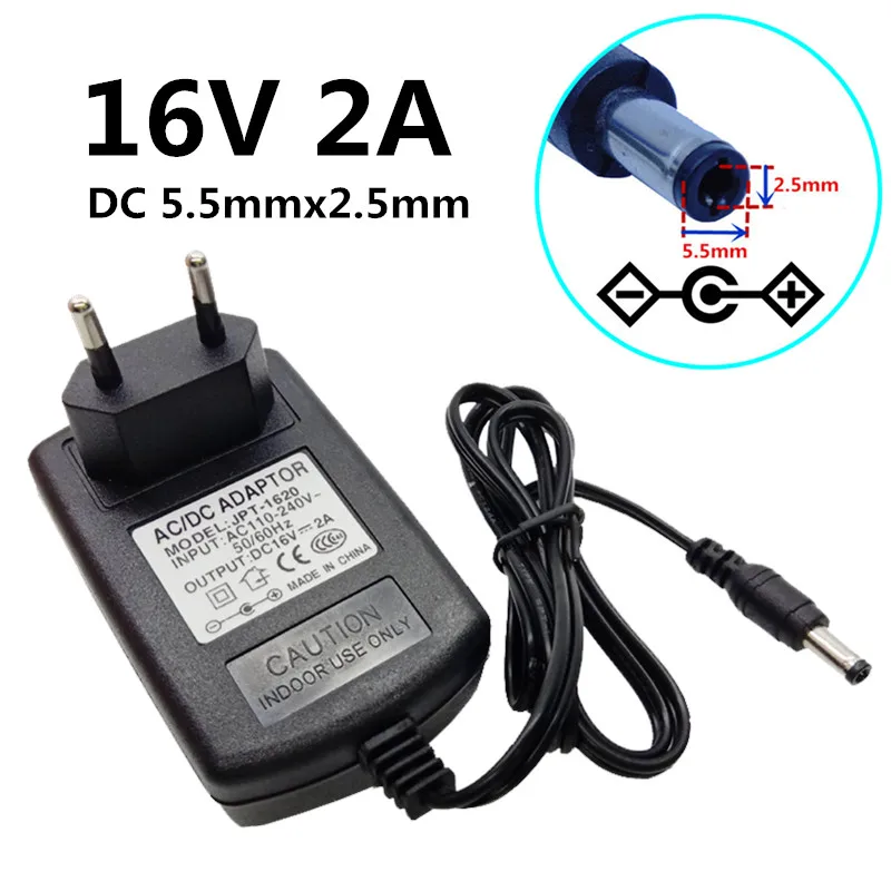 

AC to DC adapter Switching 16V 2A Power Supply Adapter Converter DC 16V 2A & 2000mA EU US UK AU Plug DC 5.5mm x 2.1-2.5mm