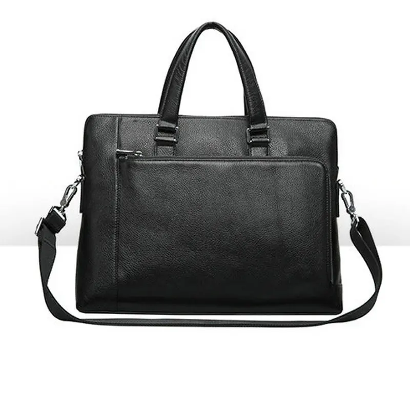 Men's real leather zipper pocket handbag casual luxury cross body bag ...