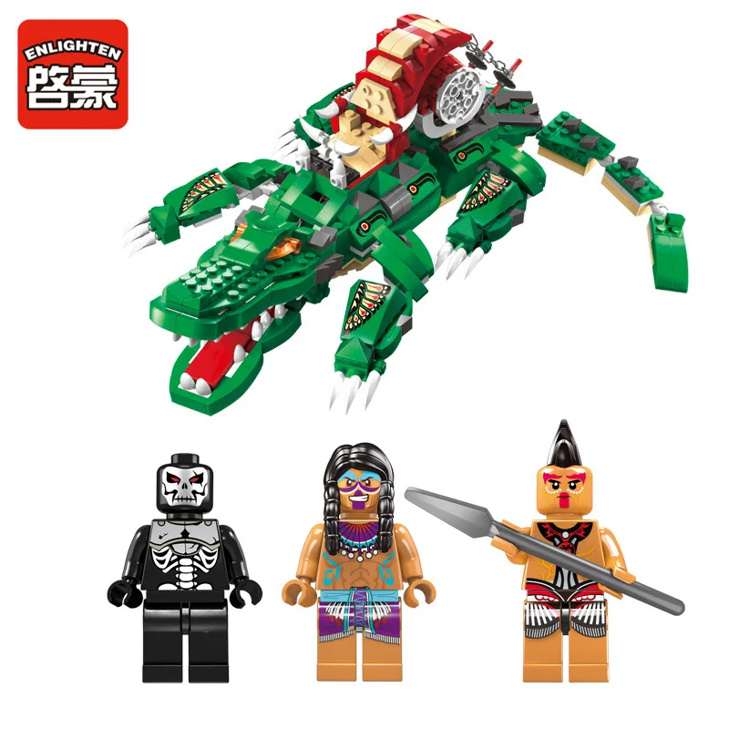 

Enlighten 1310 2017 New 548pcs pirates Furious crocodile building block set Kids Educational Bricks Toys for children DIY