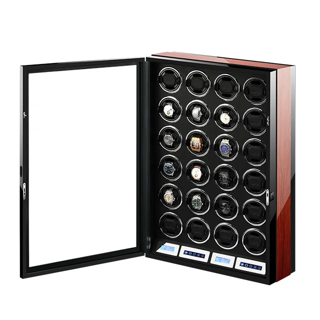 

Wholesale uhrenbeweger automatic rotations wood safe mabuchi motor led 24 watch winder automatic watch winder box