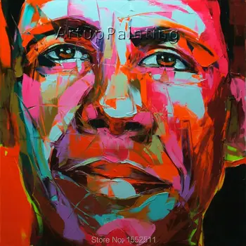 

Palette knife painting portrait Palette knife Face Oil painting Impasto figure on canvas Hand painted Francoise Nielly 0610-3