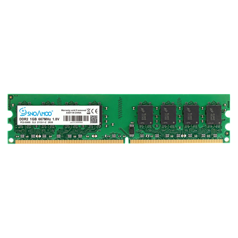 SNOAMOO Настольный ПК RAMs DDR2 1G/2GB 667MHz PC2-5300s 800MHz PC2-6400S DIMM Non-ECC 240-Pin 1,8 V для памяти компьютера Intel