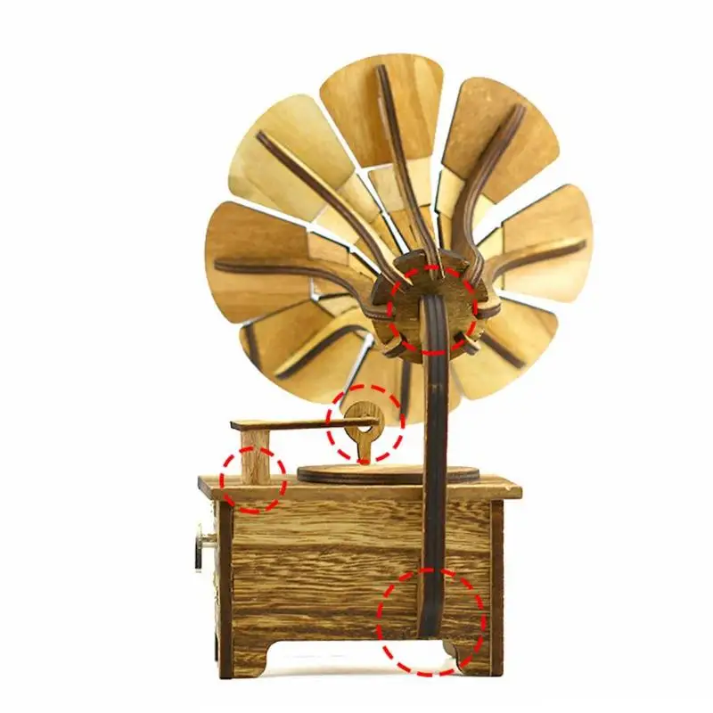 Домашний декор, подарок, сделай сам, деревянная музыкальная шкатулка, граммофон, музыкальные коробки, ремесла, винтажное украшение для дома, аксессуары для подарка на день рождения
