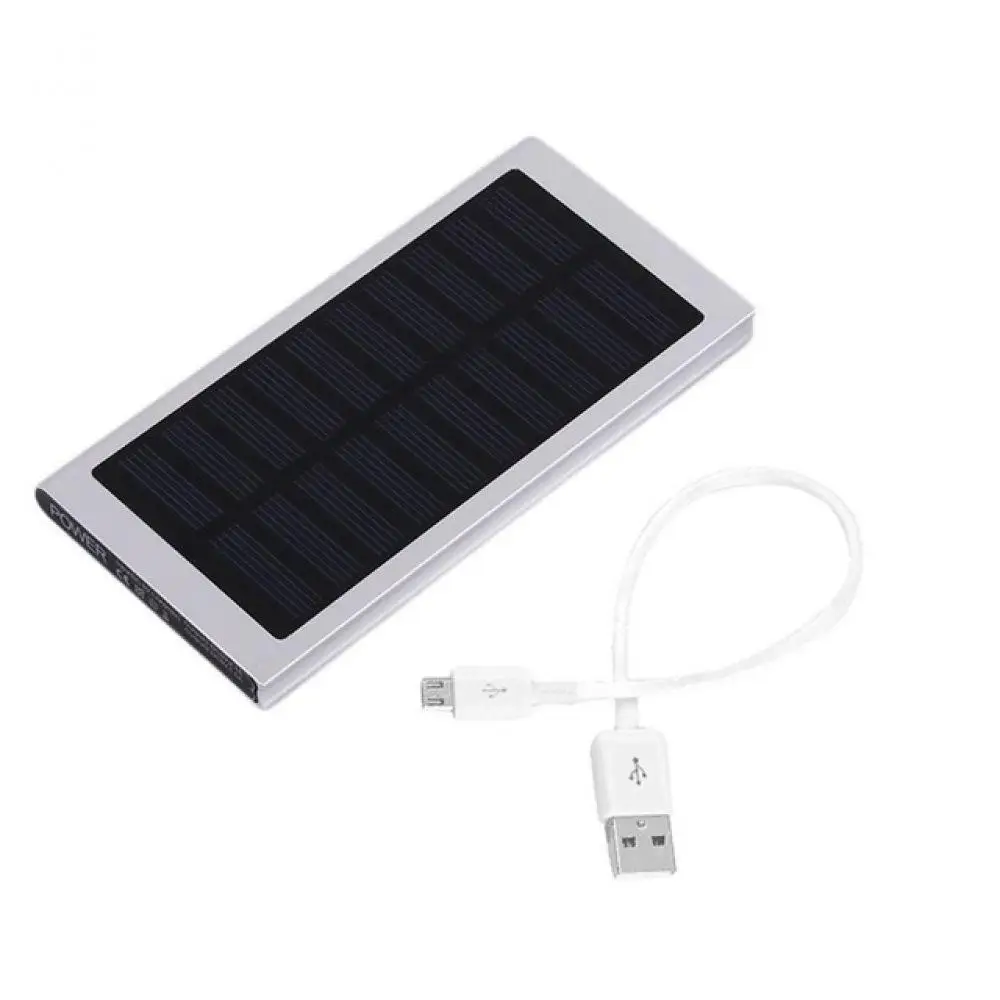 Ультра тонкий 20000mah Солнечный PowerbankDual USB LED свет внешний аккумулятор 30000 mah для iPhone X