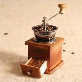 

High-quality Manual Coffee Mill Classical Wooden Manual Coffee Grinder Stainless Steel Retro Coffee Spice Mini Coffee Grinders