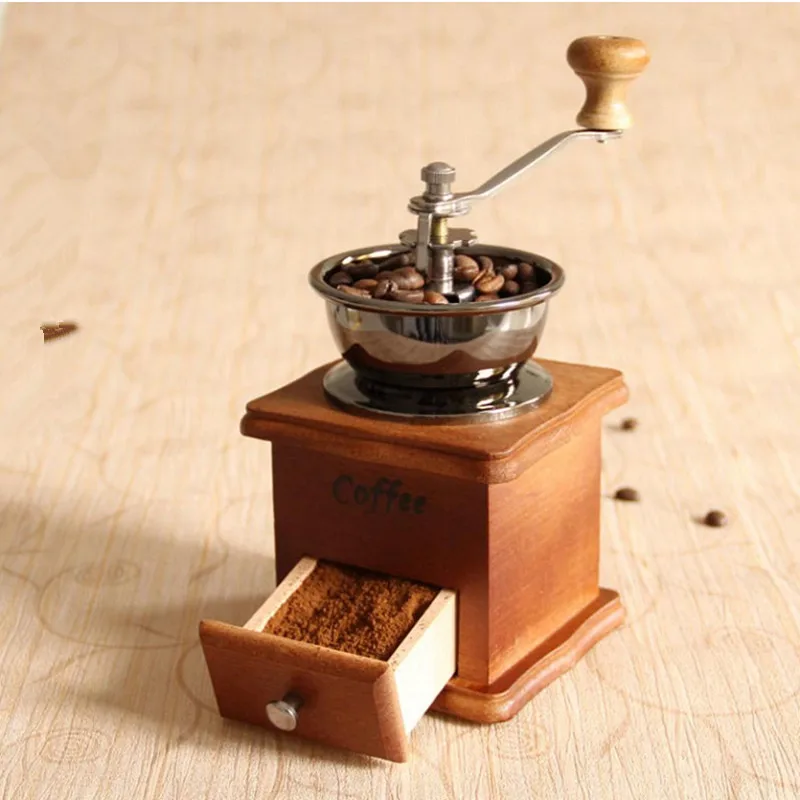 High quality Manual Coffee Mill Classical Wooden Manual Coffee Grinder