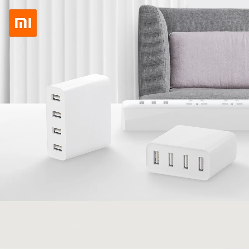 Оригинальное портативное зарядное устройство Xiaomi, 4 порта, USB, 5 В/7A, 35 Вт, дорожное настенное зарядное устройство, 2,4 А, быстрая зарядка для iPhone, samsung, huawei