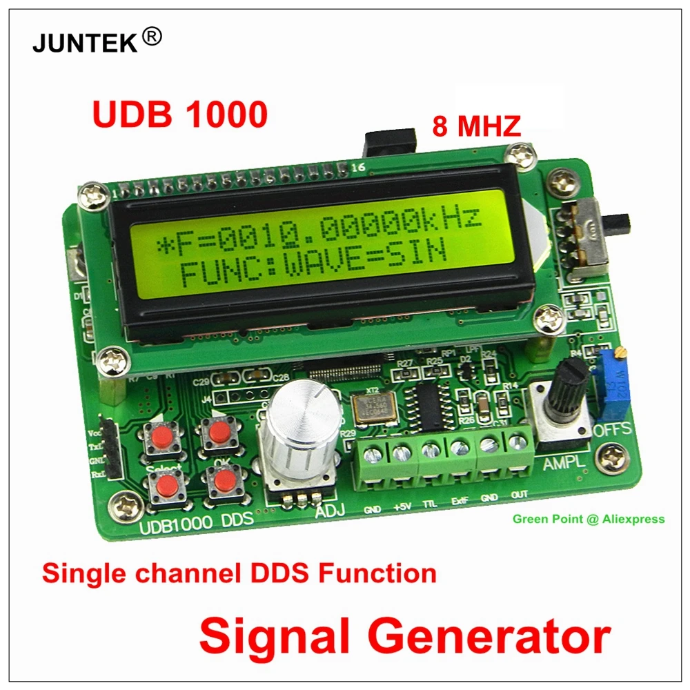 JUNTEK UDB1000 8 МГц одноканальный DDS функция генератор сигналов счетчик частоты
