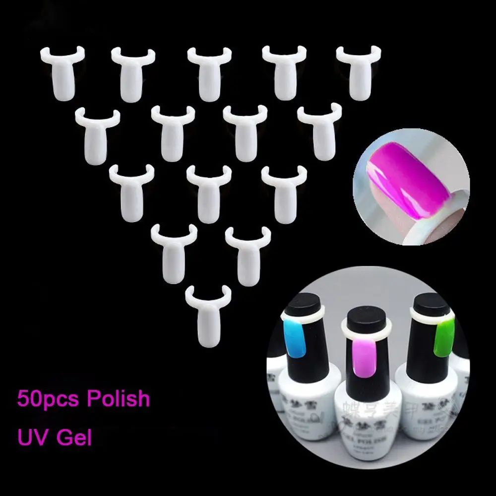 DIY Decorations False Nails 50 PCs Nail Art Rings Sticks Pops Practice Acrylic Polish Color Display Tools | Красота и здоровье