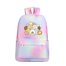 Harajuku, опрятный Радужный рюкзак с принтом Sumikkogurashi, Kawaii, женские сумки на плечо, холщовые школьные сумки, Kawaii, рюкзак для путешествий