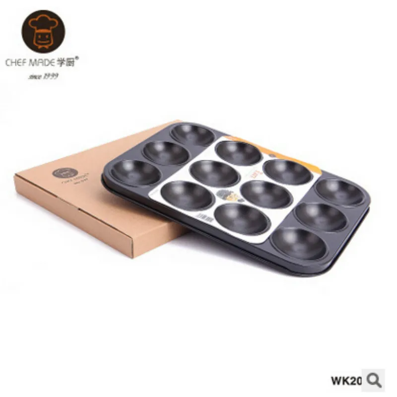 

Easy To Clean 12 Cup Tart Pan Non - Stick Black Cake Moulds