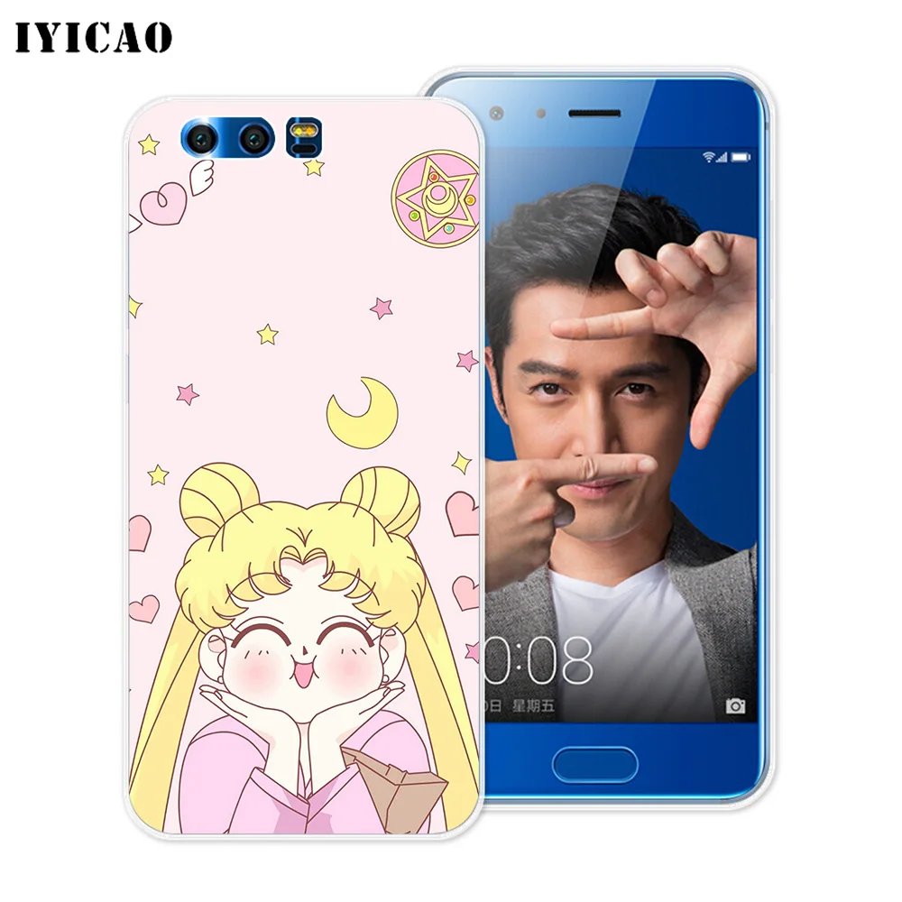 Мягкий силиконовый чехол IYICAO Sailor Moon для Huawei Y9 Y7 Y6 Prime 2018 Honor 8C 8X8 9 10 Lite 7X 7C 6A 7A