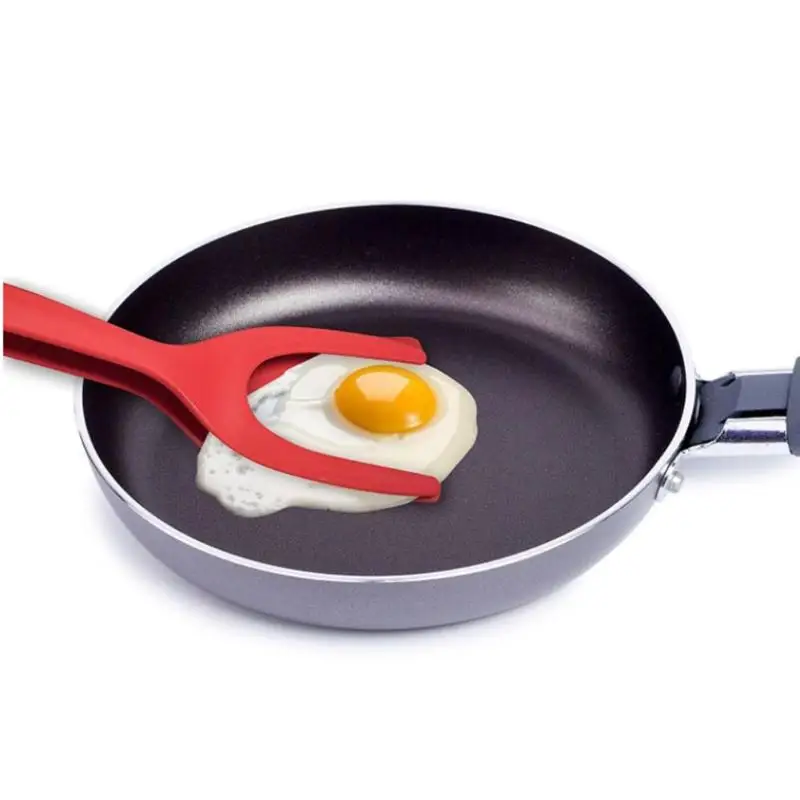 

2-in-1 Egg Toast Omelette Overturned Spatula Silicone Omelet Spatula Toast Fried Egg Clip Kitchen Tools Accessories Egg Tools