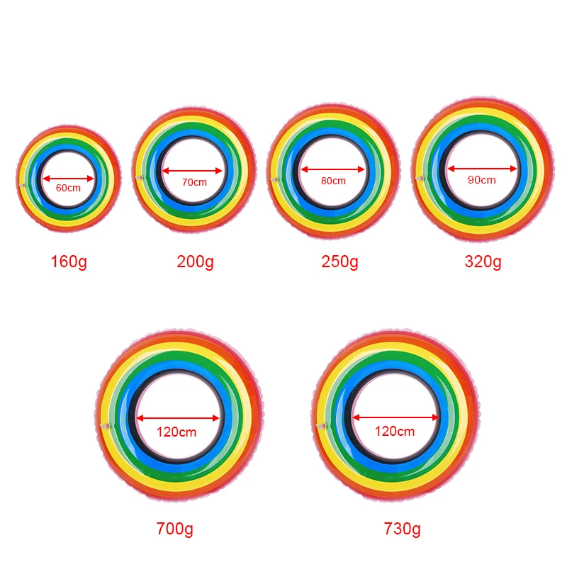 60/120 см Размеры Радуга Цвет надувной плавучий плавательный круг из ПВХ надувные плавучий плавательный кольцо, способный преодолевать Броды для взрослых детей