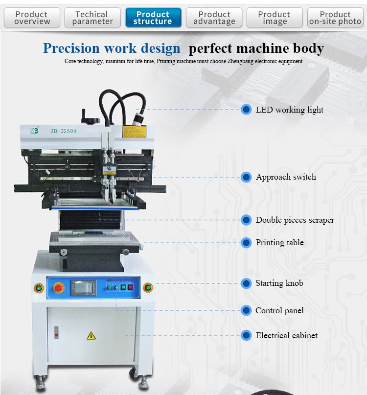 ZB3250H светодиод SMT лампа производственная линия паяльная высокоточная паста трафарет принтер
