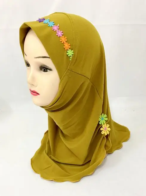 Muslim Kids Girls All Cover Hijab Scarf Islamic Ramadan Headwear Arab Underscarf