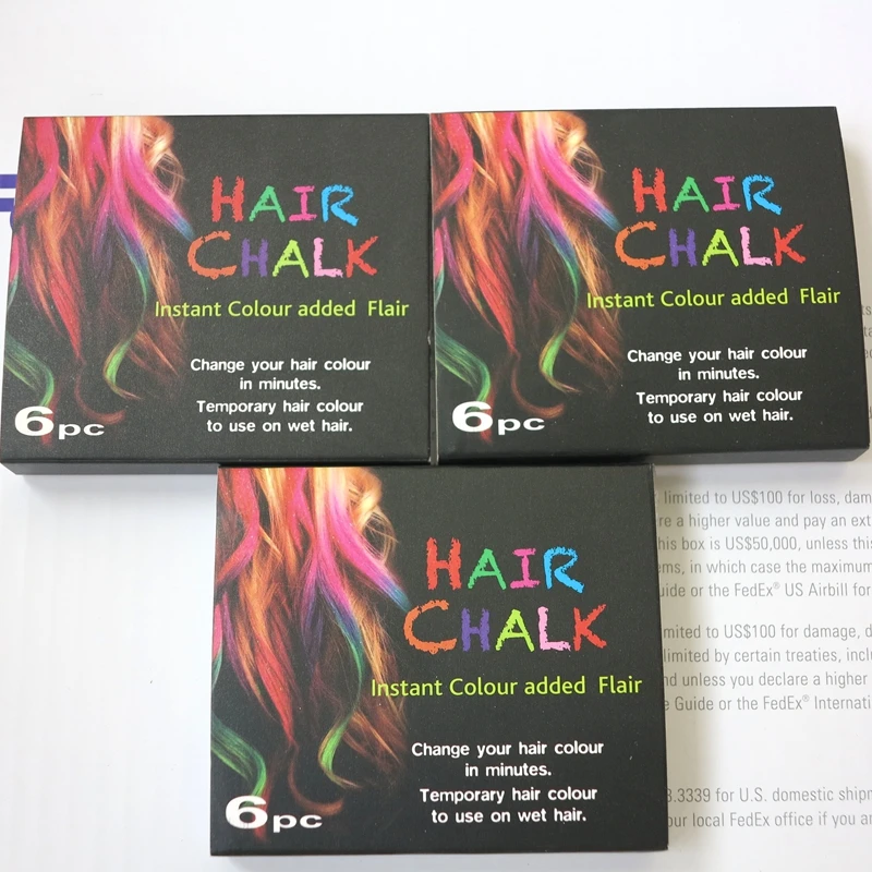 6 colors hair chalk 4