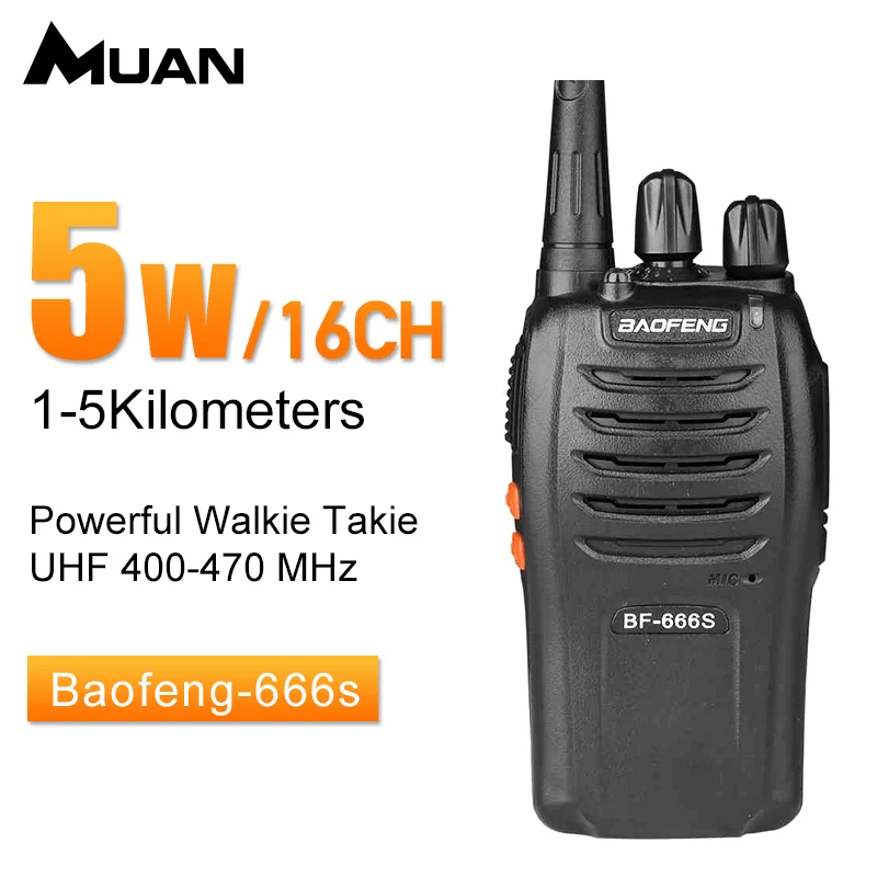 BaoFeng BF-666S Walkie Talkie Профессиональный CB радио 5 Вт UHF 400-470 мГц 16CH Любительское