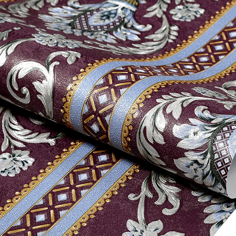 European Damascus Wallpaper 3d Waterproof Golden Warm Bedroom Living