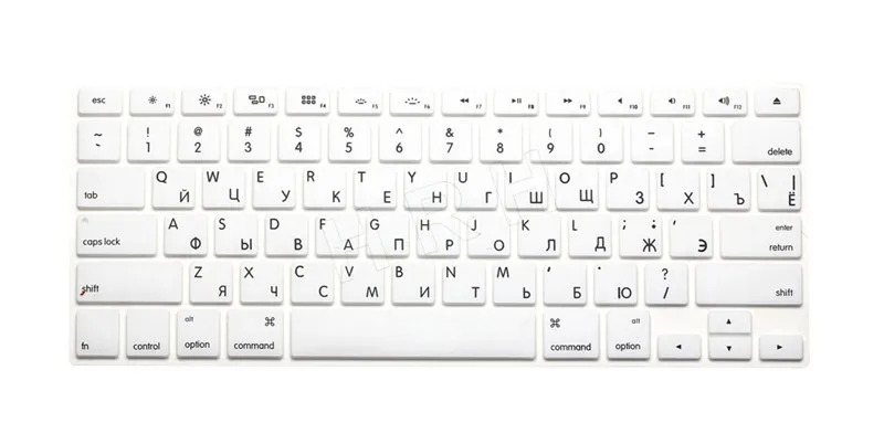 Наклейки на клавиатуру для США и России, 5 шт., защитная пленка с буквами для Macbook Air 13 Pro retina 1" 15", Чехол для ноутбука Mac book - Цвет: Белый