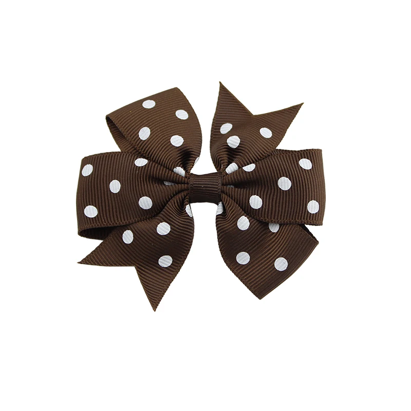 Polka Dot Grosgrain Ribbon Bows with Alligator Clip Kids Girls Colourful Bow Tie Hairpins Headwear Hair Accessorises (2)
